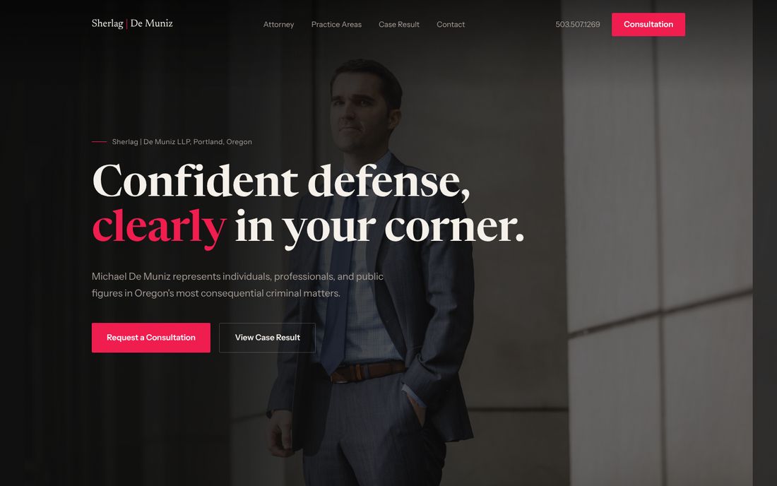 Preview of Concept 03, Dynamic: a bold opening screen with a red accent word in the headline